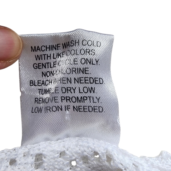 Cherie White Sheer Crochet Swim Cover-Up - M - Picture 5 of 6